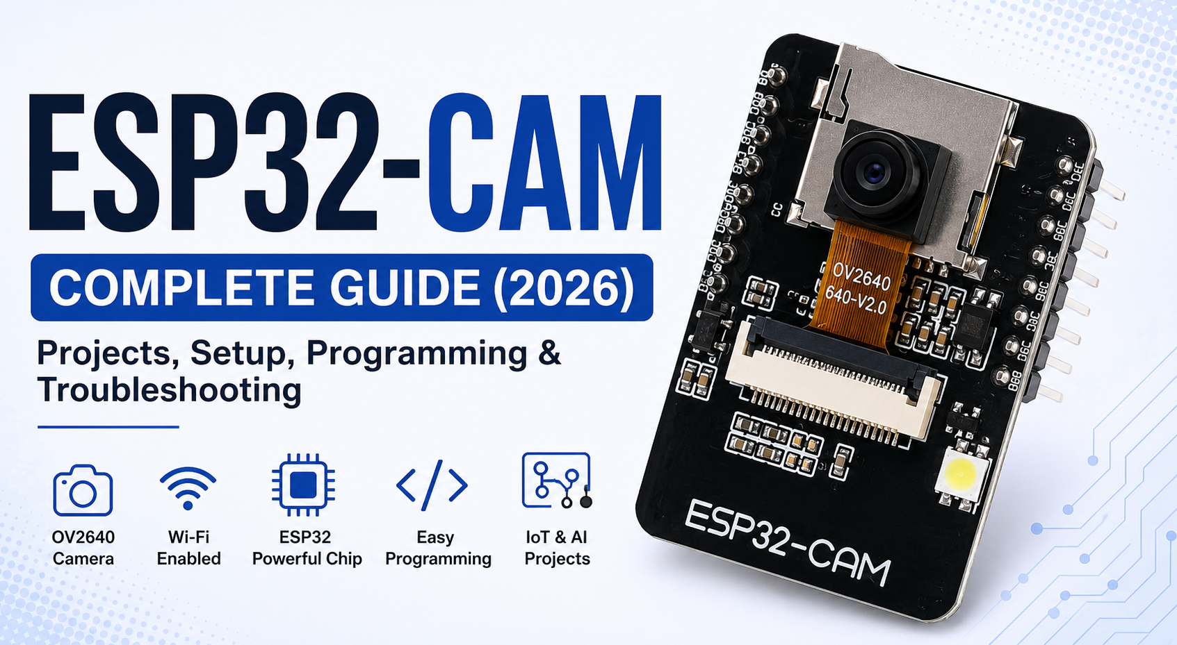 ESP32-CAM Complete Guide: Setup, Programming, Projects & Troubleshooting