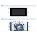 Waveshare 7 inch ESP32 HMI display dimensions