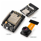 ESP32-CAM board with onboard and external antenna options