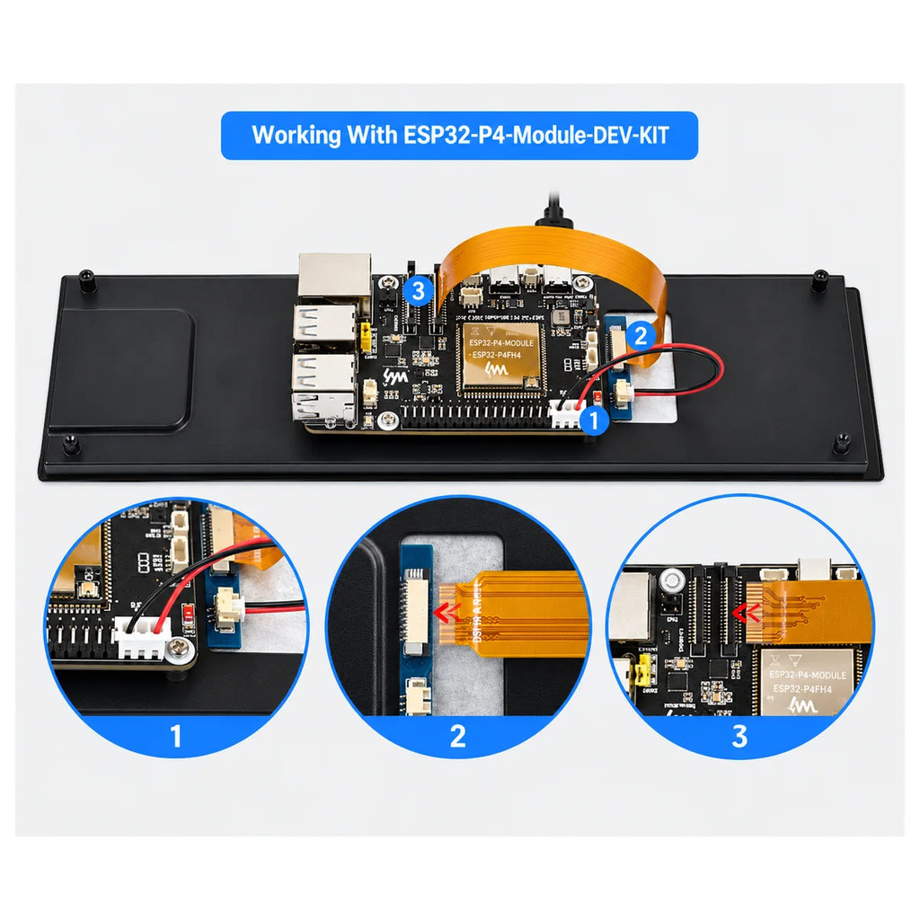 Waveshare MIPI DSI display connected with ESP32-P4