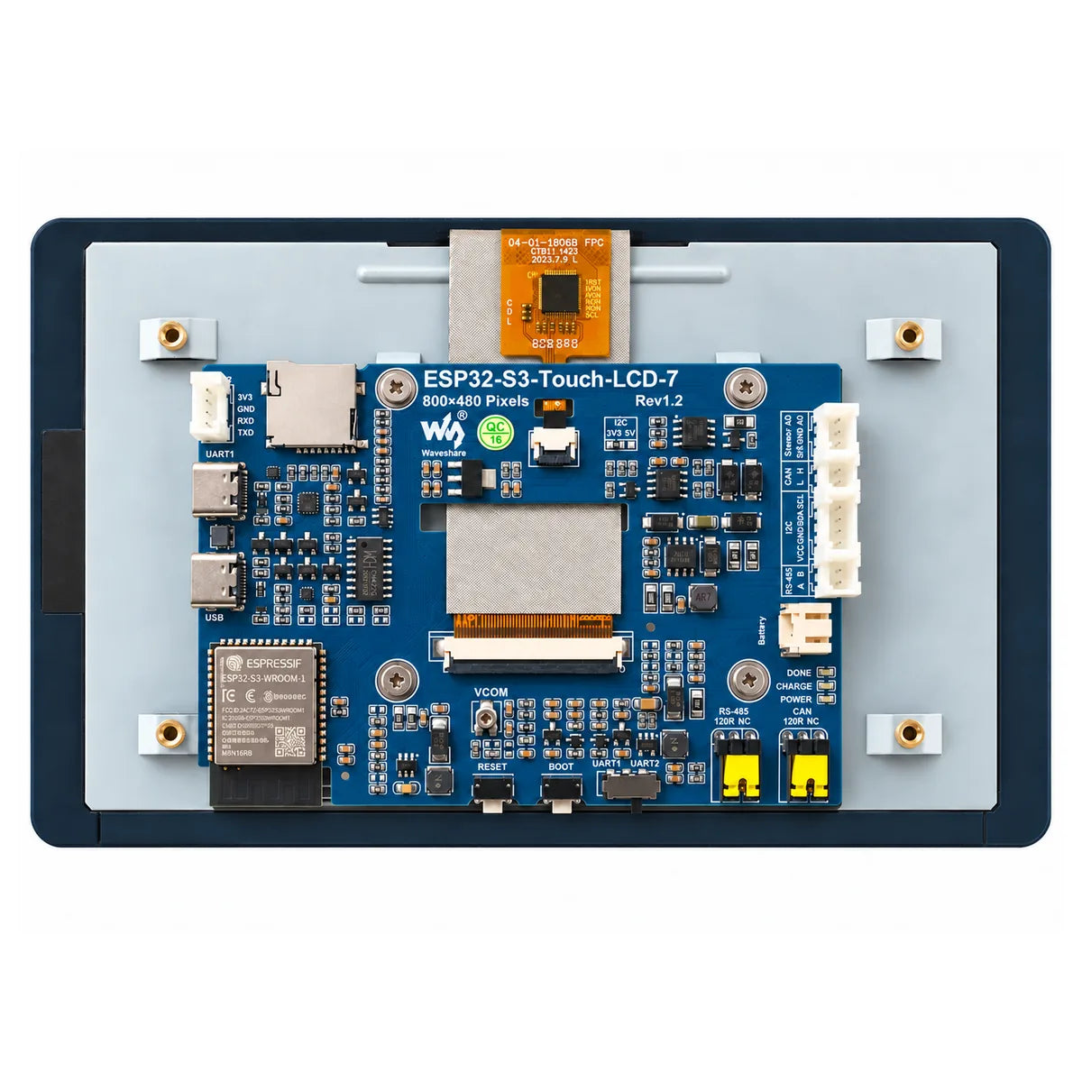 Waveshare ESP32-S3-Touch-LCD-7 development board rear view