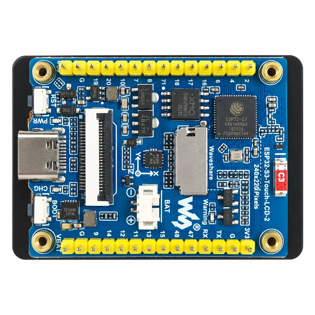 Waveshare ESP32-S3 touch display rear development board view