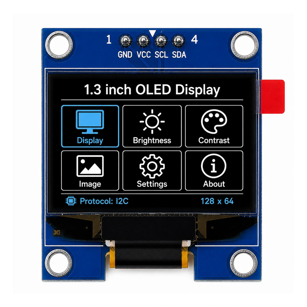 1.3 Inch OLED Display 128x64 I2C SH1106 Module