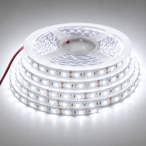 12V LED Strip Light 2835 SMD 120 LEDs per Meter White 5000K to 6500K Flexible LED Tape IP20 IP65