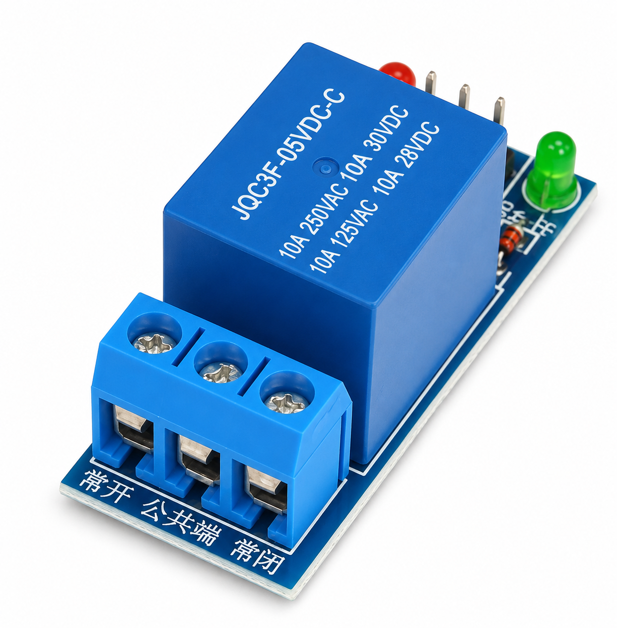 1 Channel 5V Relay Module with Optocoupler for Arduino & ESP32 right side proper view