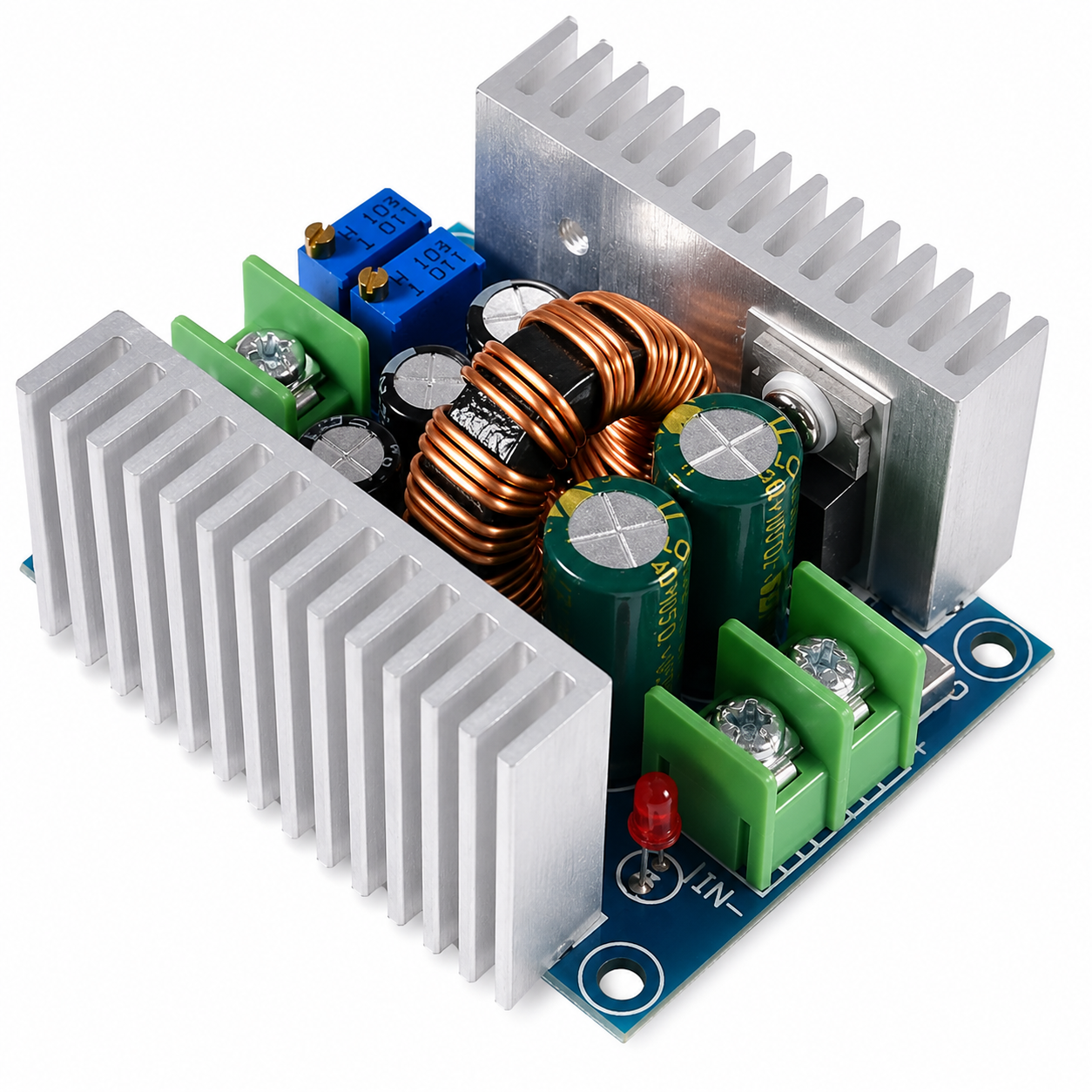 20A High Power DC-DC Adjustable Buck Converter Step-Down Power Supply Module for Solar Battery and Industrial Electronics
