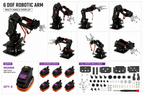 6 DOF Robot Arm Mechanical Joint and Servo Assembly