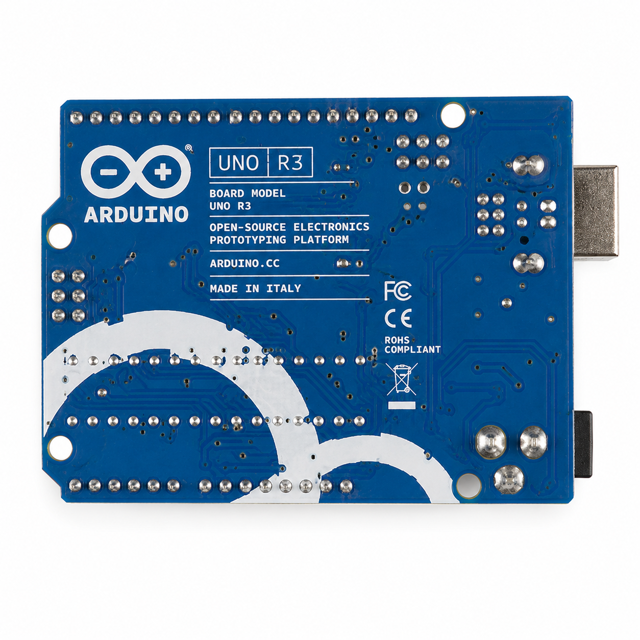 Arduino Uno R3 ATmega328P Development Board Compatible with USB Cable back side