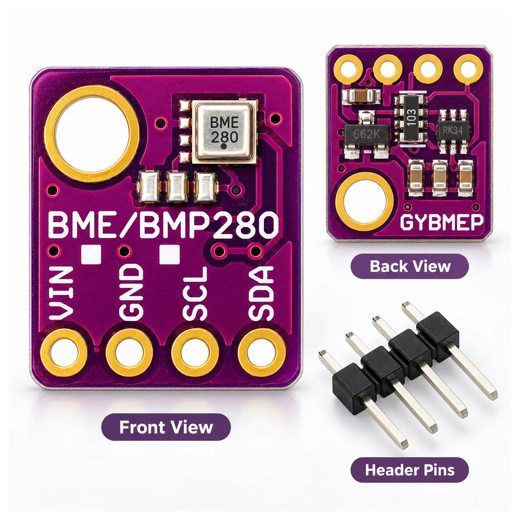 BME280 module with unsoldered 4-pin male header