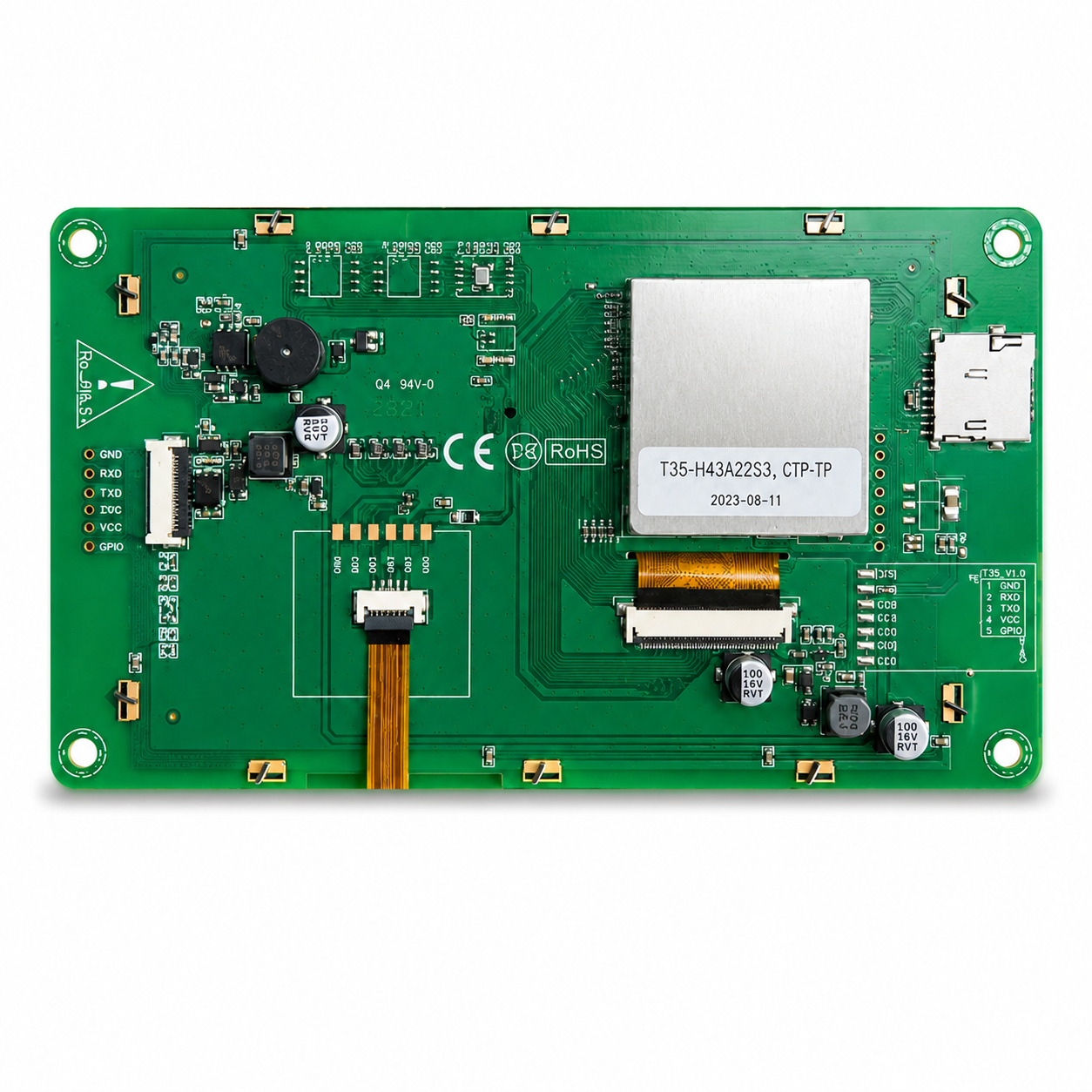 DWIN HMI LCD 5 Inch Capacitive Touch TFT Display back side