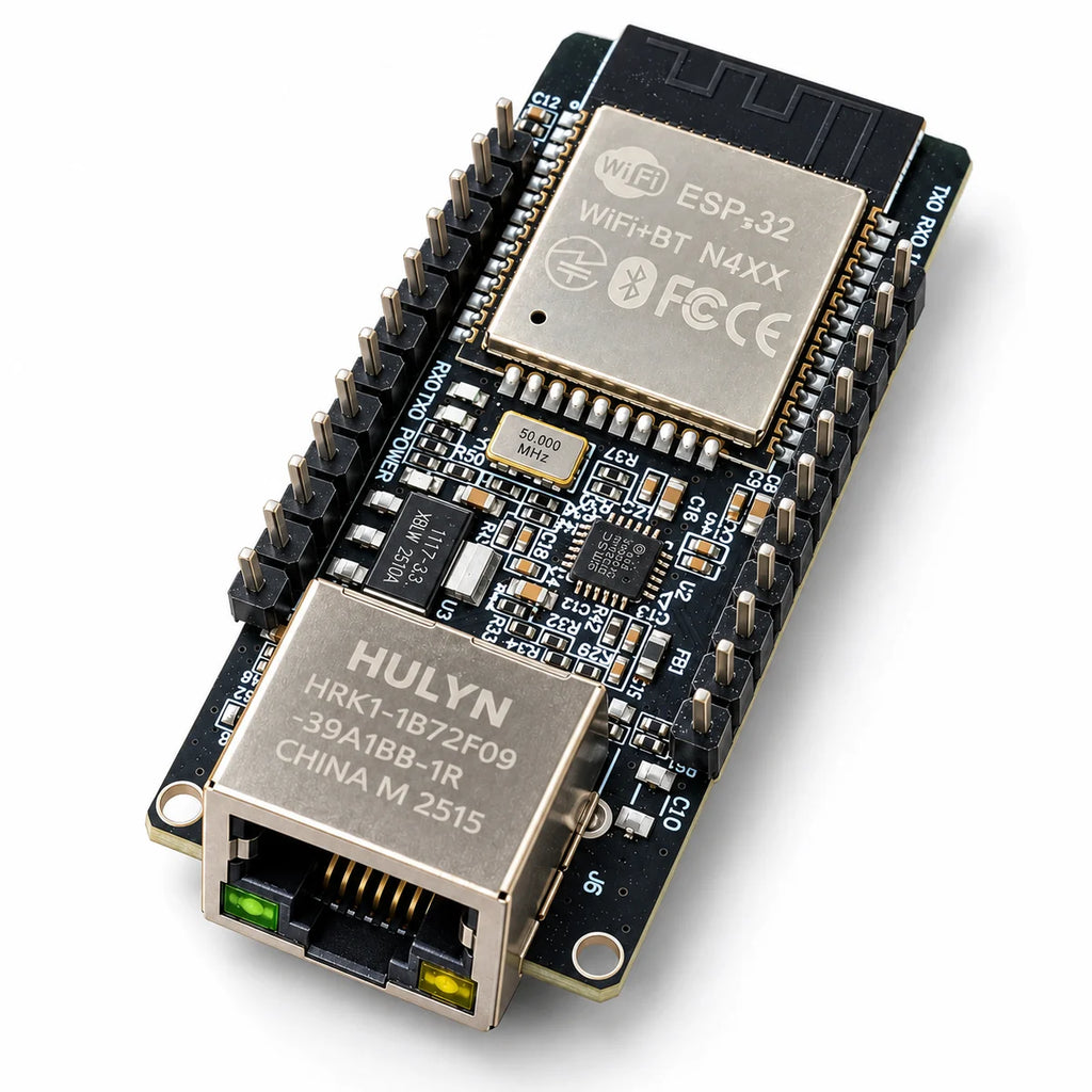 ESP32-ETH01 Ethernet board with ESP32 module and RJ45 network connector