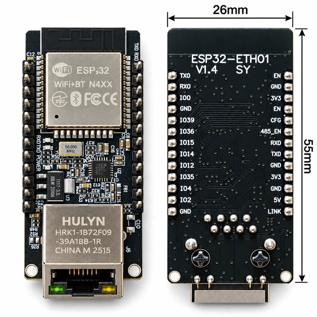 ESP32-ETH01 Ethernet board dimensions