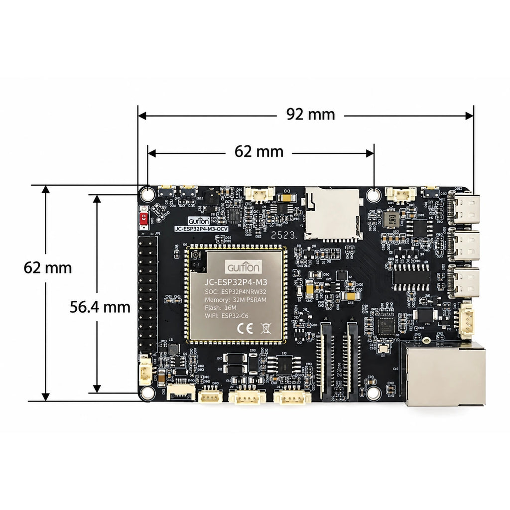 GUITION ESP32-P4 board dimensions