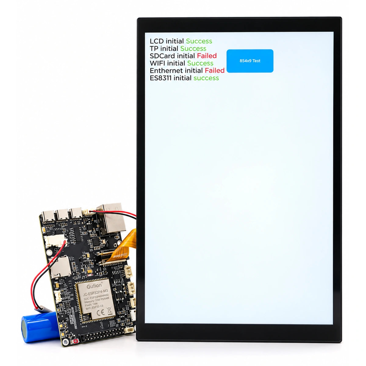 ESP32-P4 board connected to MIPI DSI display