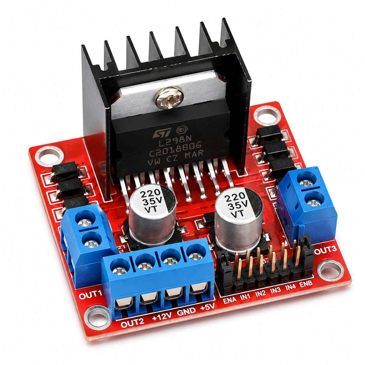 L298N Dual H-Bridge DC Stepper Motor Driver 