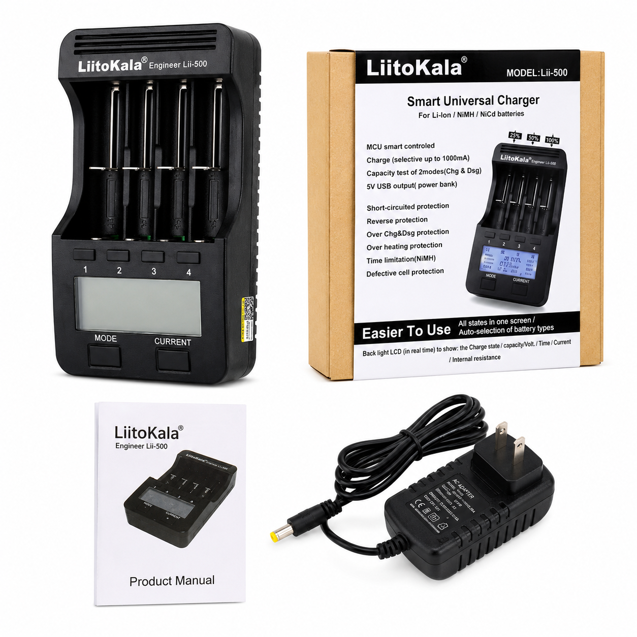 LittoKala 18650 Cell Charge with box and details