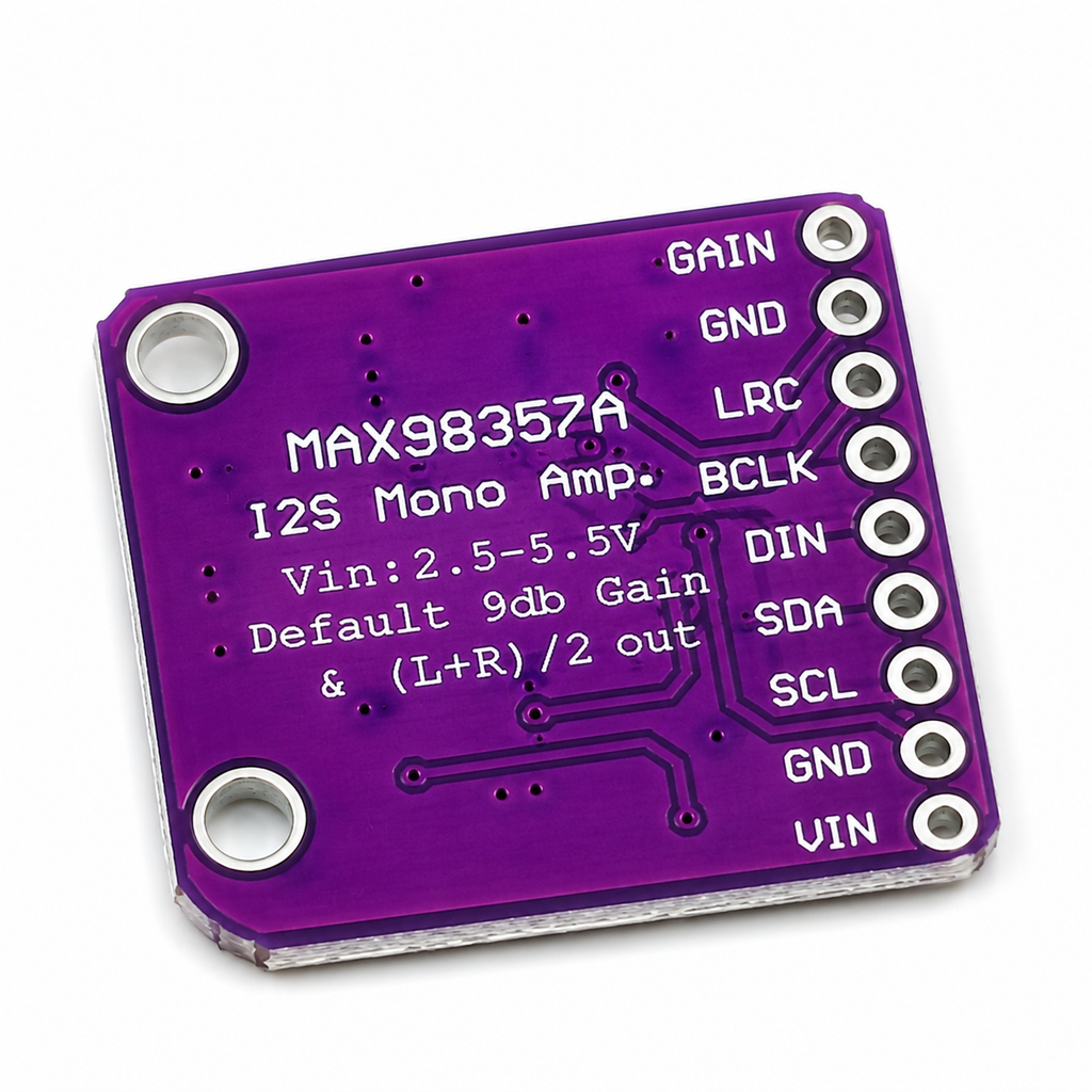 MAX98357A I2S Digital Audio Amplifier Module with Built-in DAC 3W Class-D Mono Amplifier Compatible with ESP32, Raspberry Pi, STM32, and Arduino I2S Projects