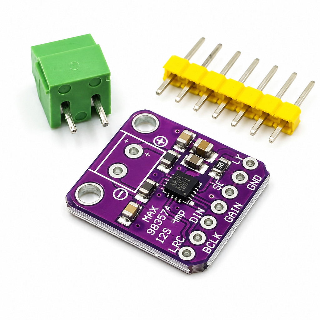 MAX98357A I2S Digital Audio Amplifier Module with Built-in DAC 3W Class-D Mono Amplifier Compatible with ESP32, Raspberry Pi, STM32, and Arduino I2S Projects