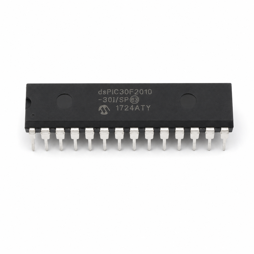 Microchip dsPIC30F2010 16-Bit Digital Signal Controller IC front side
