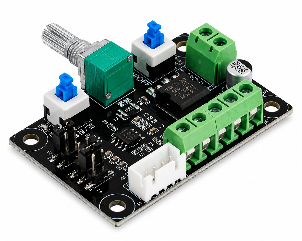 PWM DC Motor Speed Controller Module with Adjustable Potentiometer front
