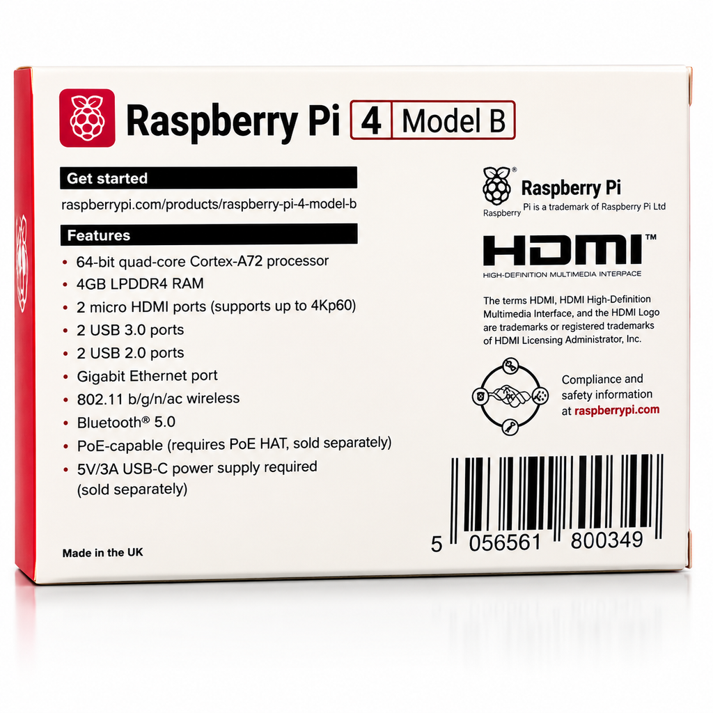 Raspberry Pi 4 Model B 4GB RAM  box