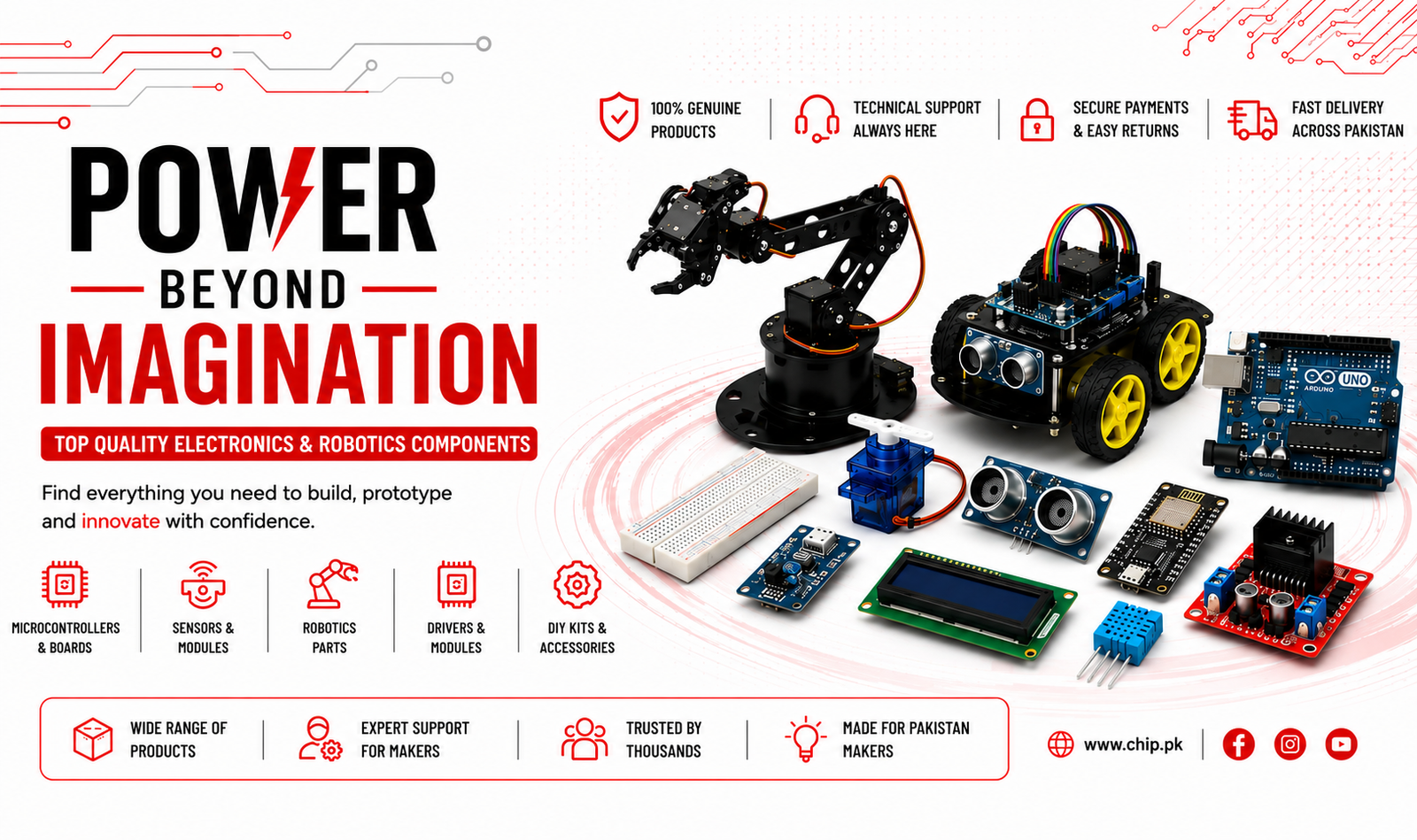 Pakistan's Electronics Store | Arduino, ESP32, Raspberry Pi | Chip.pk