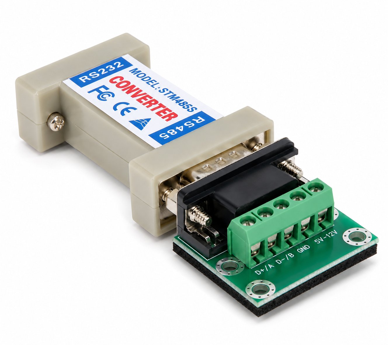 USB to RS232 DB9 Serial Converter Adapter with Screw Terminal front