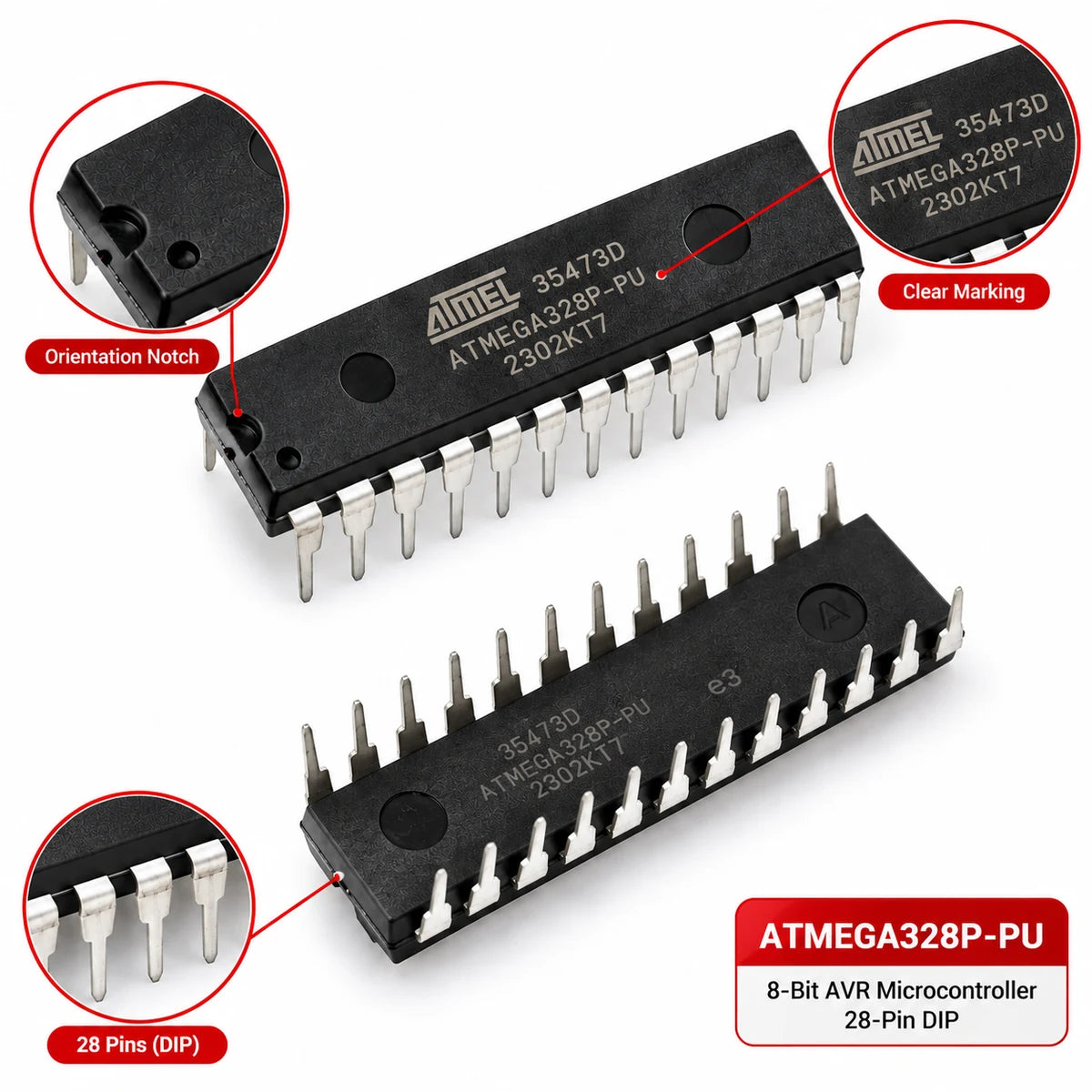 ATmega328P 28-pin PDIP IC