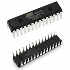 ATmega328P-PU 28-pin DIP microcontroller IC front and back