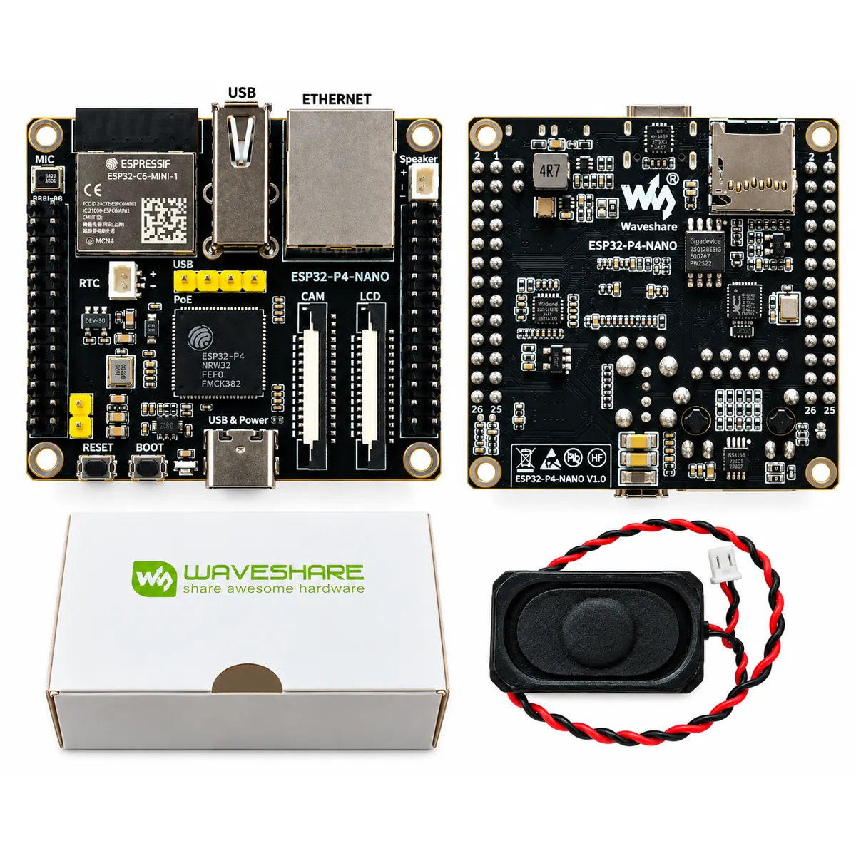 Waveshare ESP32-P4-NANO with MIPI-DSI and MIPI-CSI connectors