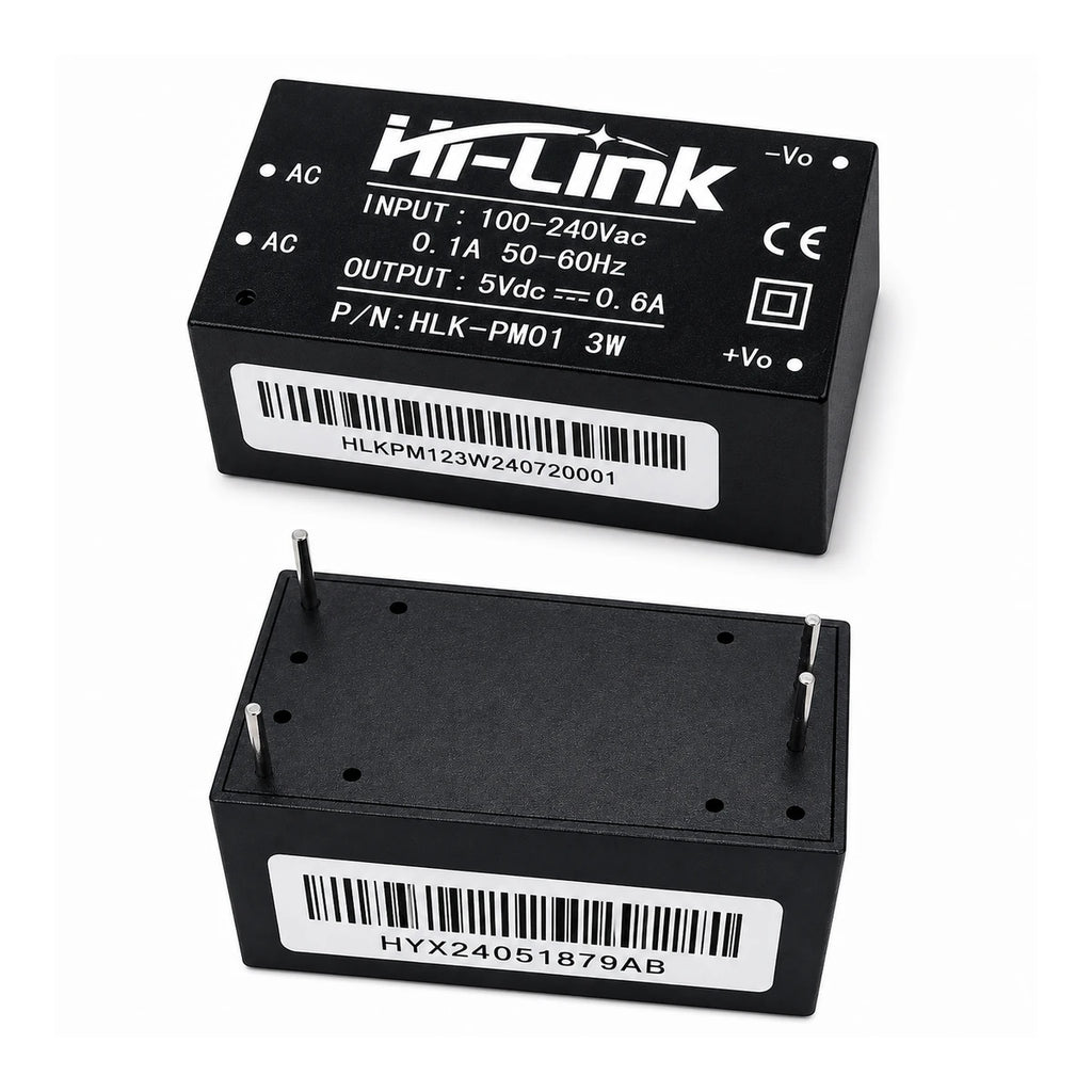 Hi-Link HLK-PM01 AC input and 5V DC output pins