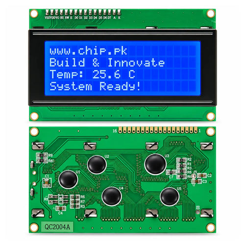 20x4 alphanumeric LCD display module front and back