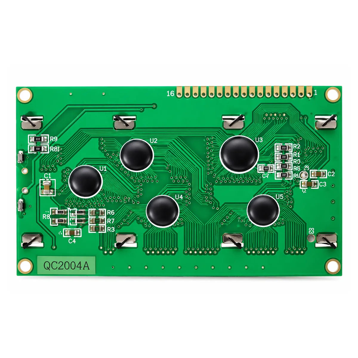 2004A LCD module with 16-pin parallel connection back view