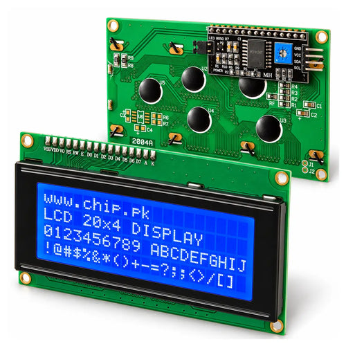 2004A 20x4 LCD display with I2C module and blue backlight
