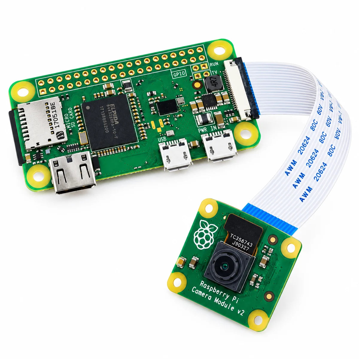 Raspberry Pi Zero W V1.1 development board with CSI camera connector