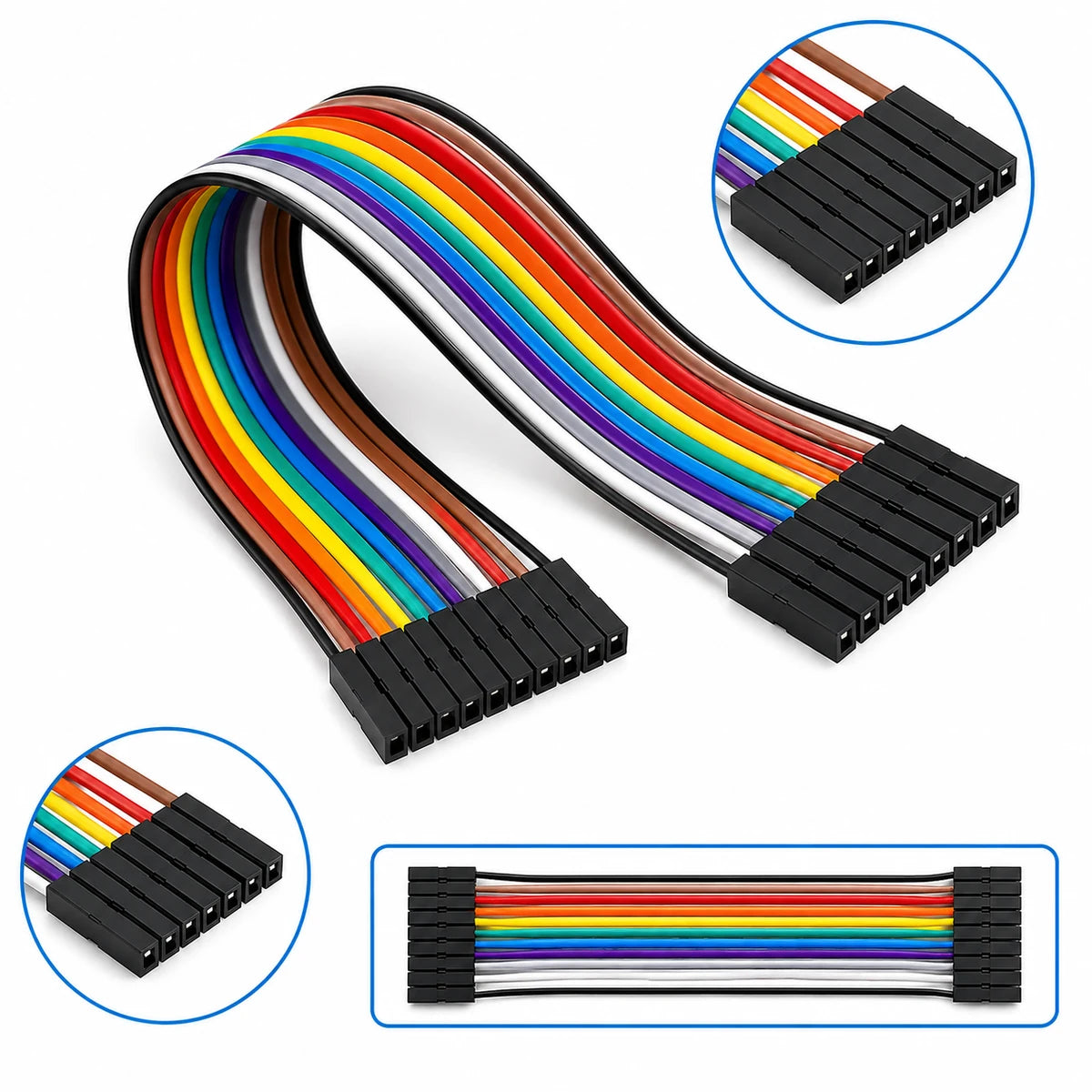 Female jumper wires connecting compatible sensor modules