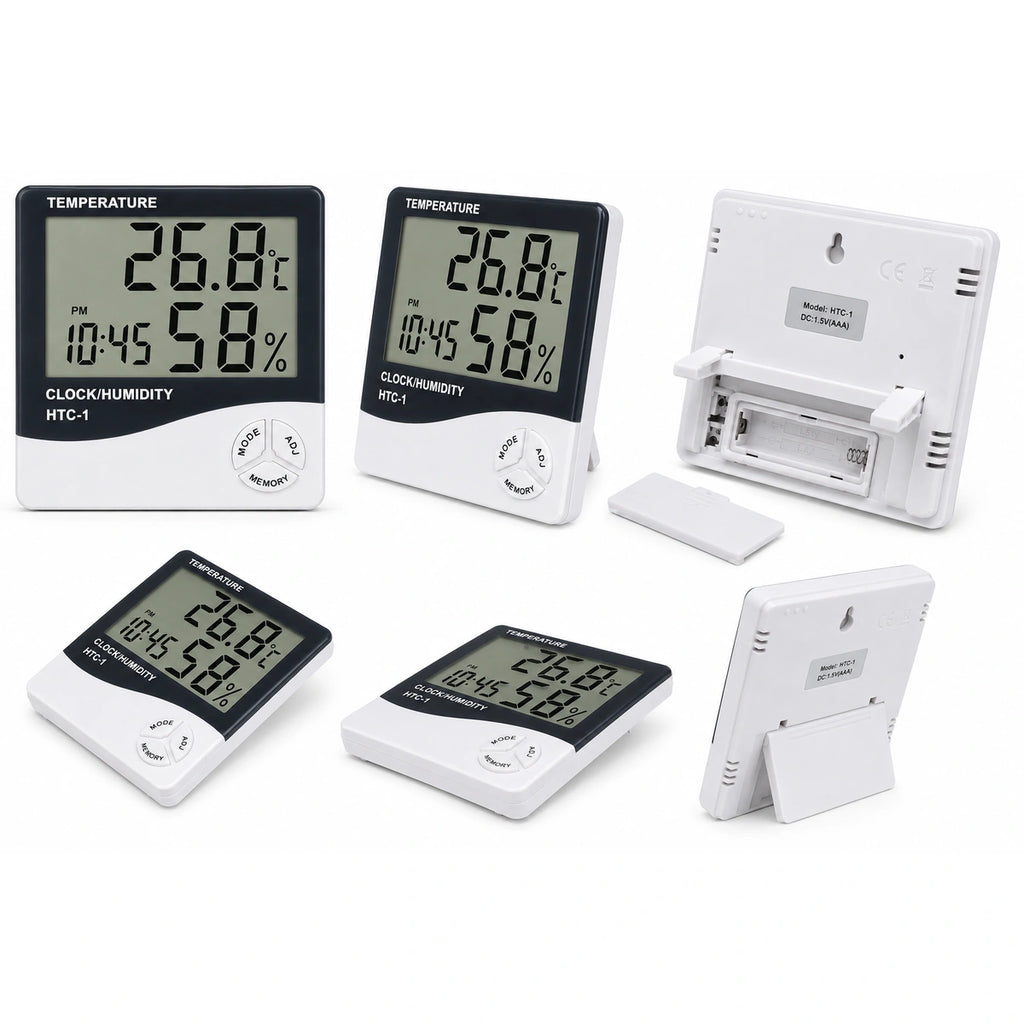 HTC-1 room thermometer and digital hygrometer display