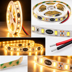 12V warm white LED strip for cabinet and shelf lighting