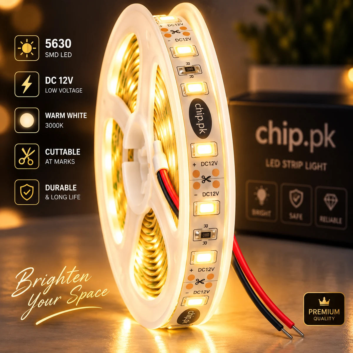 2700k-3000K warm white LED strip used for LED mirror backlighting