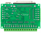 Mach3 CNC breakout board rear PCB showing BL-MACH-V1.1 model marking and labelled axis signal connections