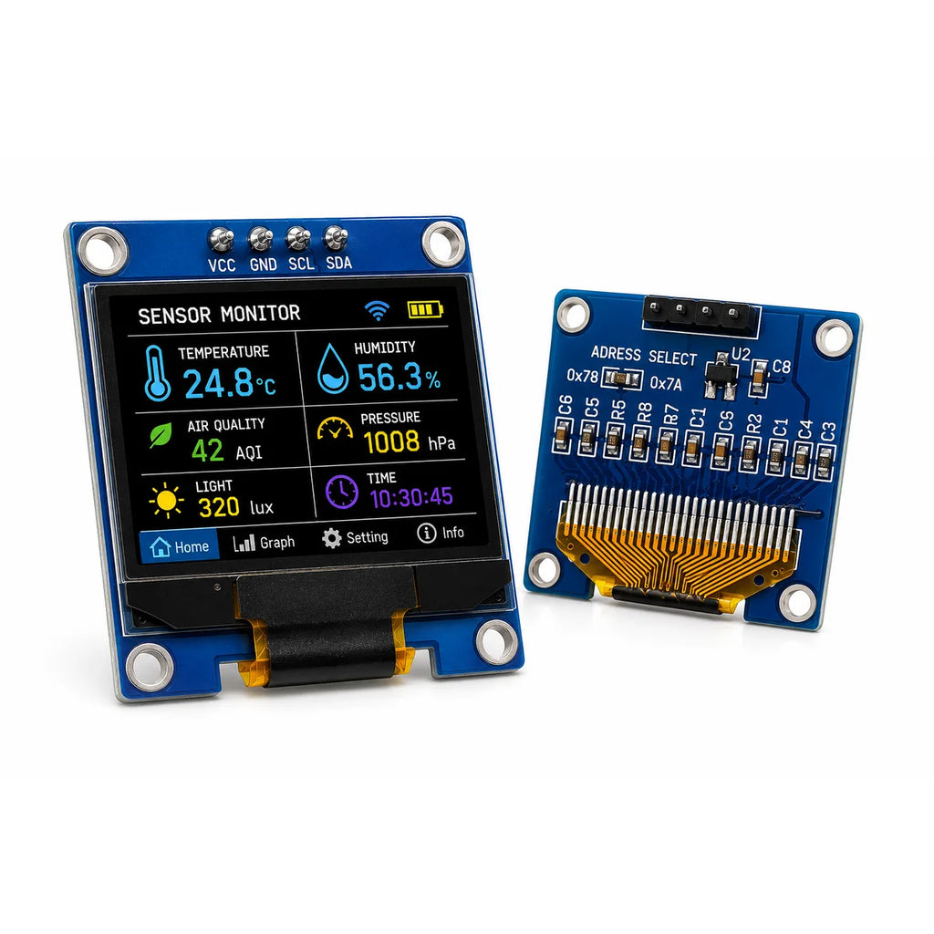128x64 OLED display with SSD1306 controller