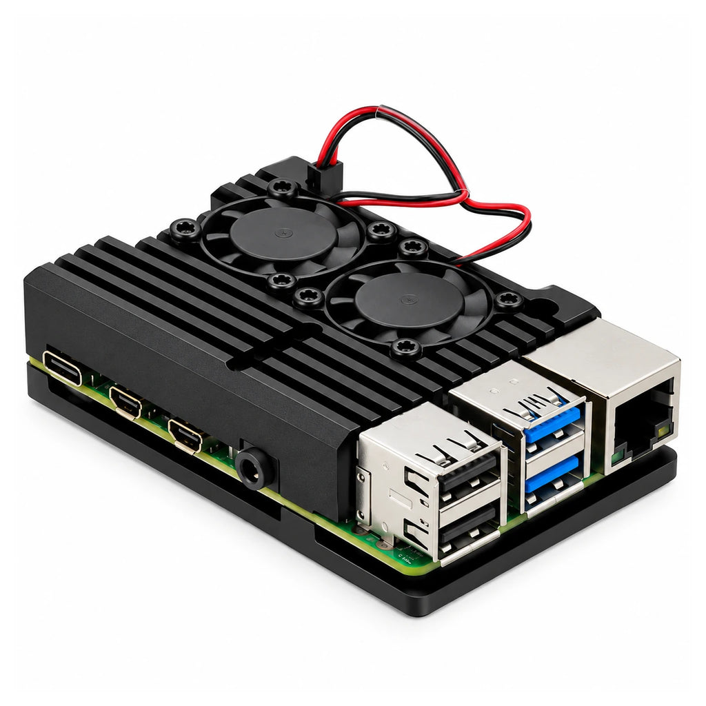 Raspberry Pi 4 Aluminum Heatsink Case with Dual Fan