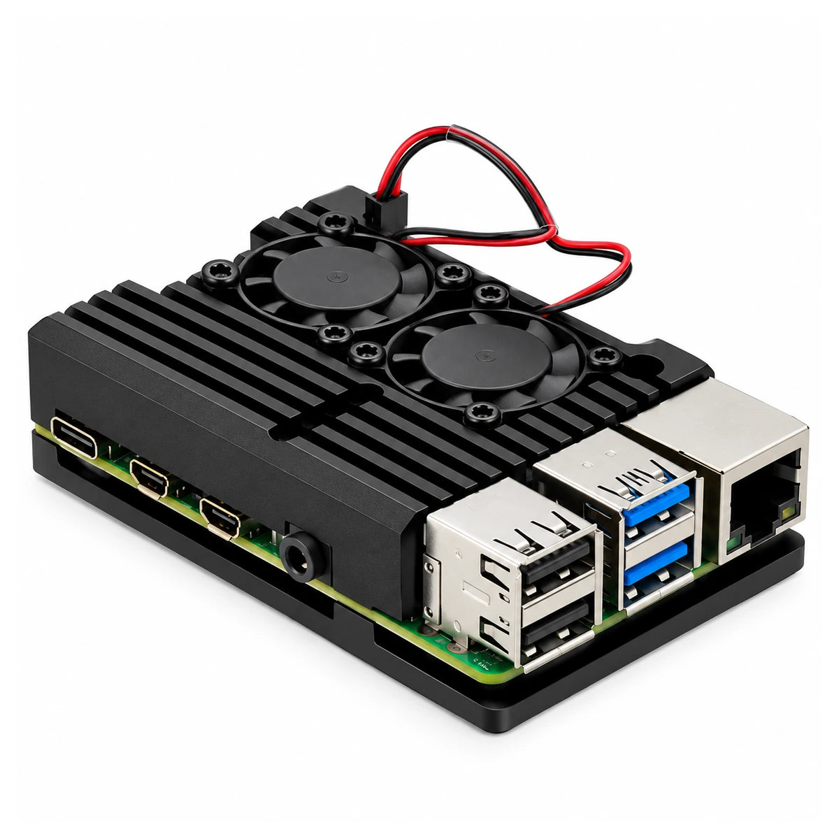 Raspberry Pi 4 Aluminum Heatsink Case with Dual Fan