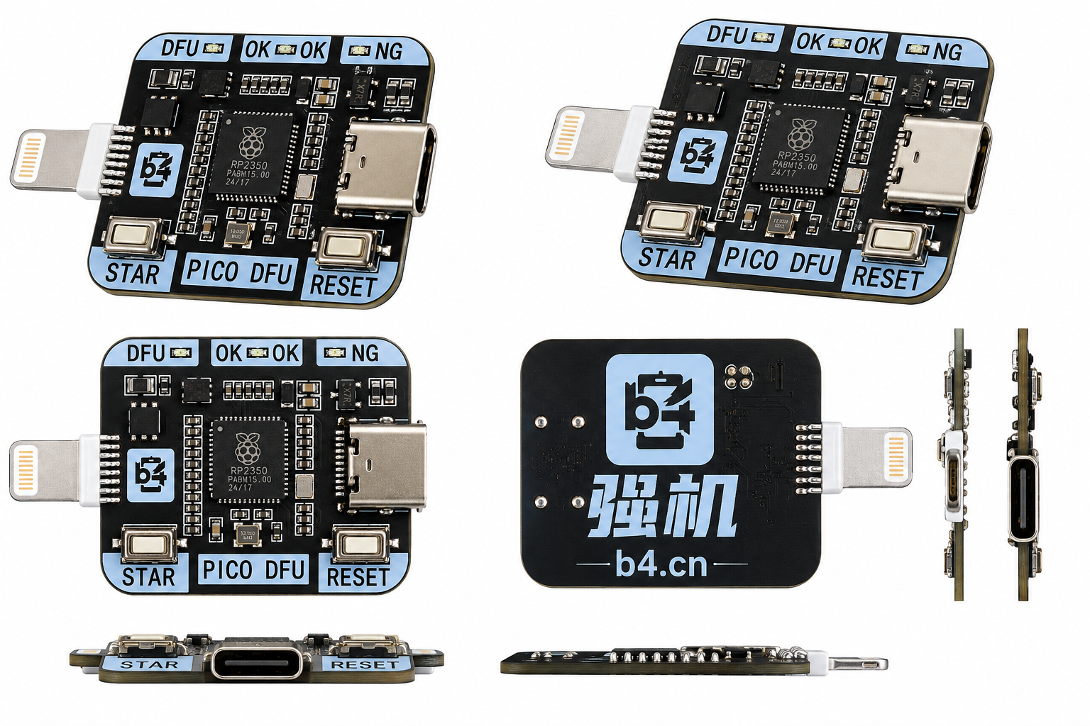 B4 Pico DFU Board with Interface Connections