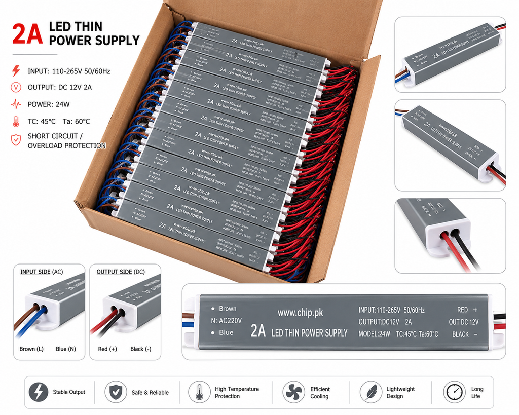 12V 2A SMPS with Ultra Slim Metal Housing