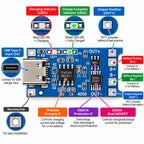 TP4056 Type-C charger module with battery and protected output terminals