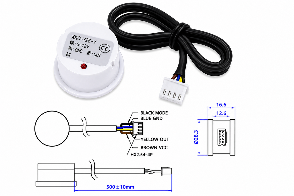 XKC-Y25-NPN Waterproof Non-Contact Liquid Level Sensor (DC 5–12V)